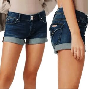New $155 Hudson Ruby size 28 / 6 Cuffed Stretch Denim Blue Jean Shorts NWOT